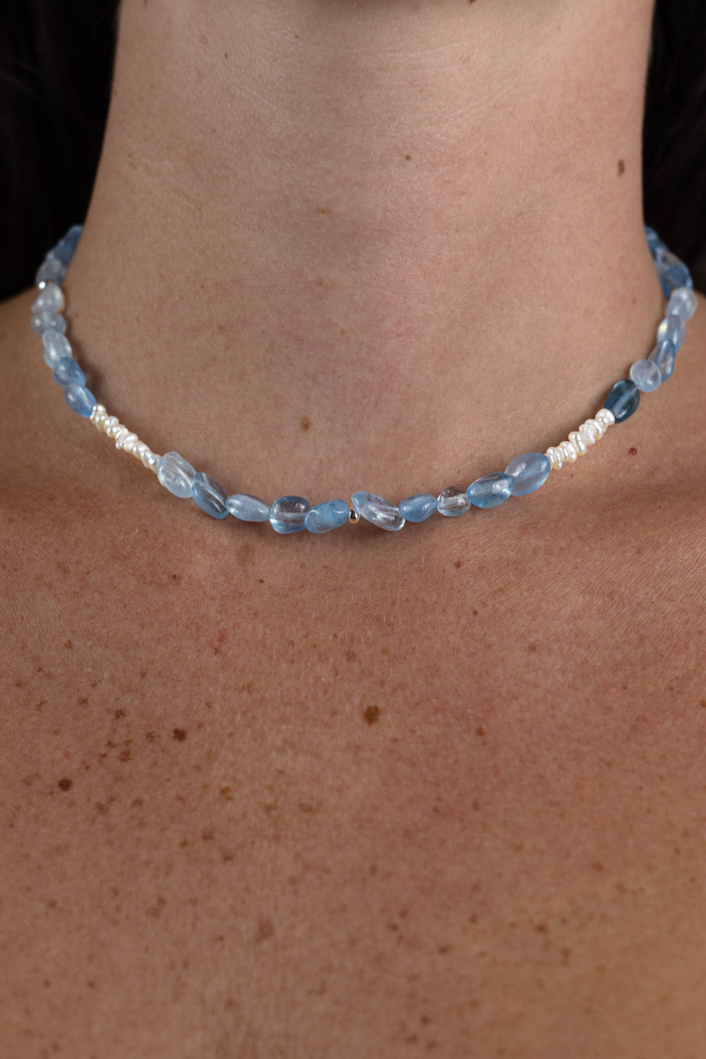 Aquamarine & Pearl | שרשרת