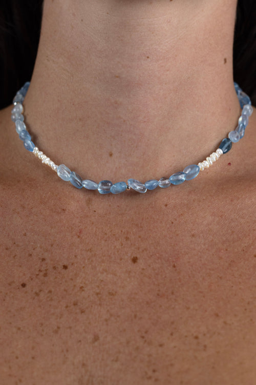 Aquamarine & Pearl | שרשרת