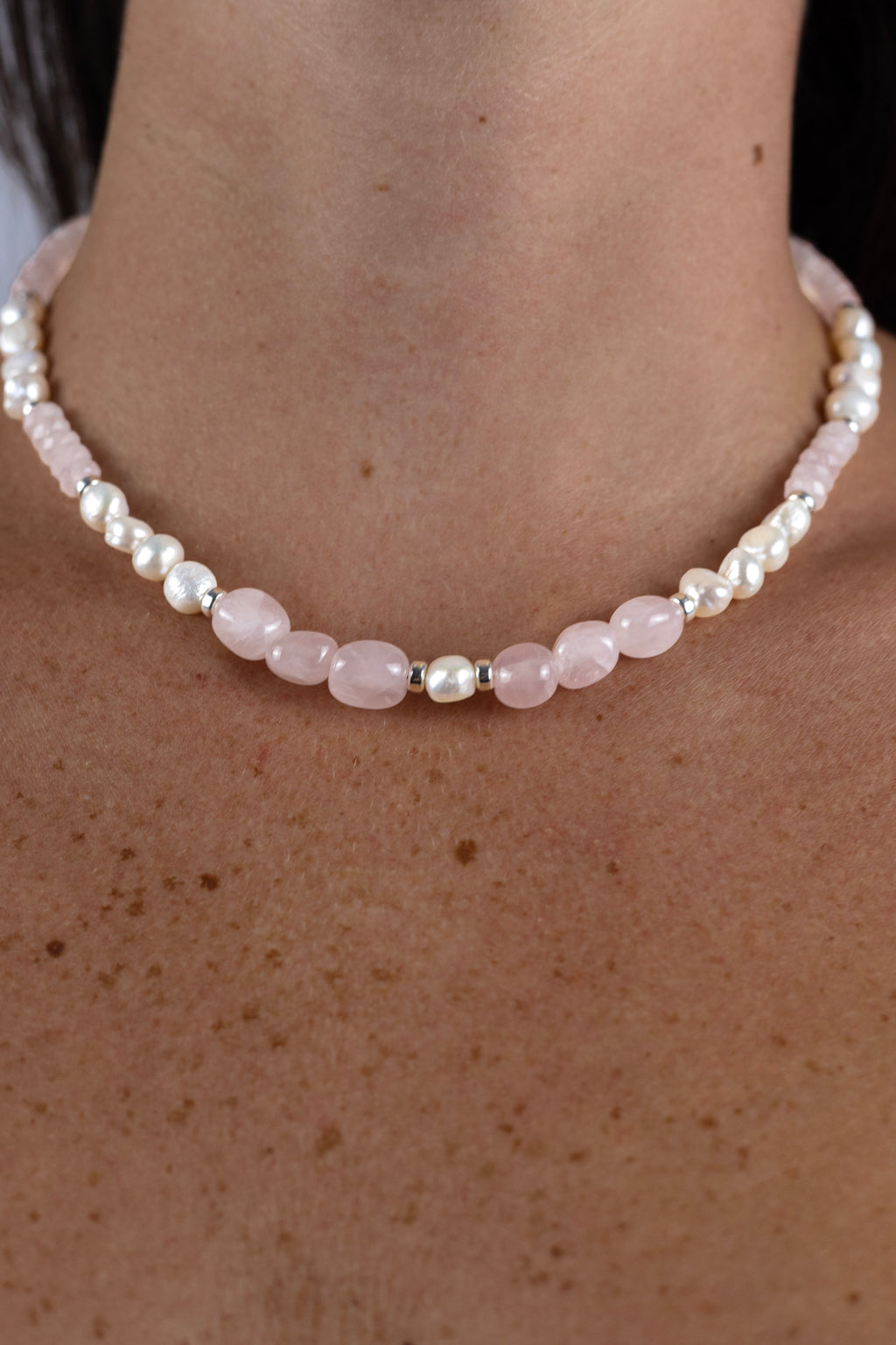 Rose Quartz & Pearl  | שרשרת