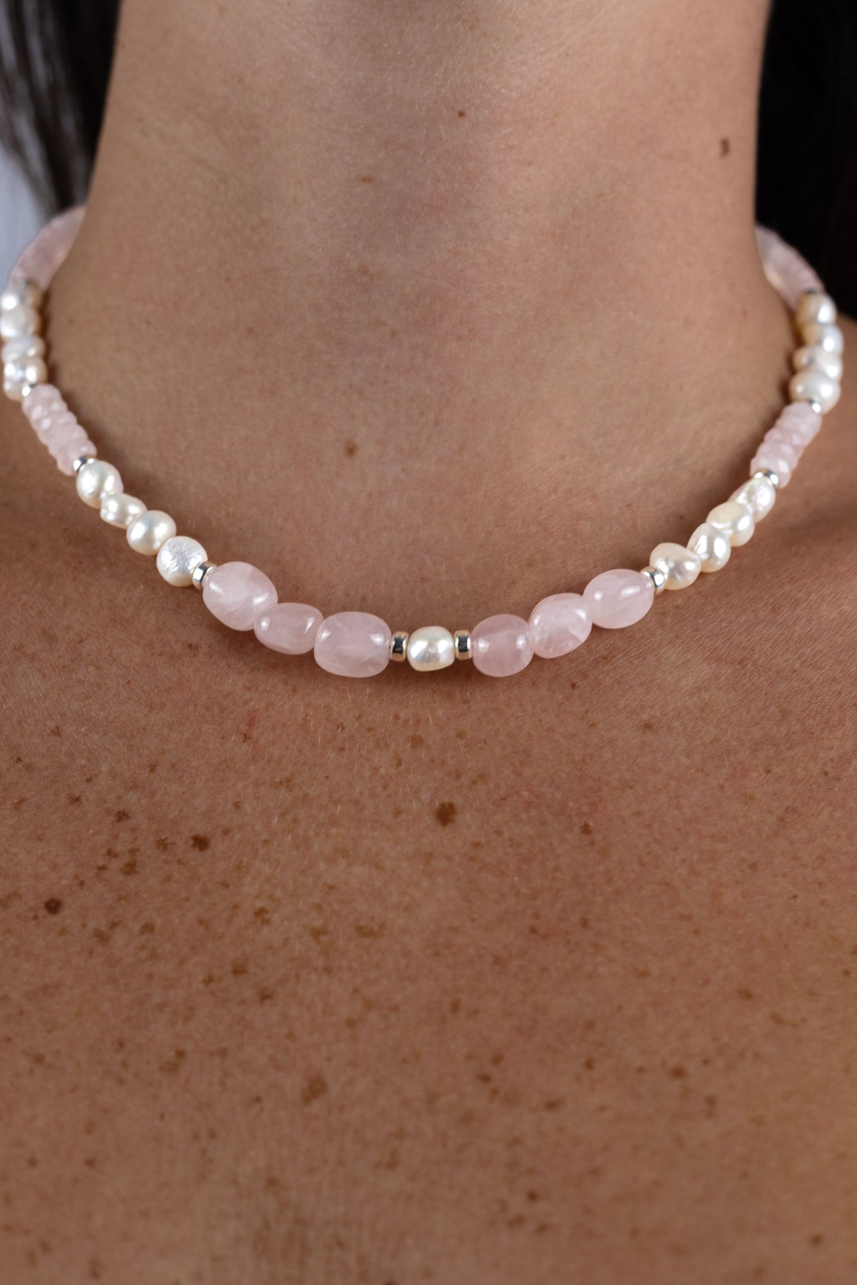 Rose Quartz & Pearl  | שרשרת